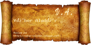 Véber Aladár névjegykártya